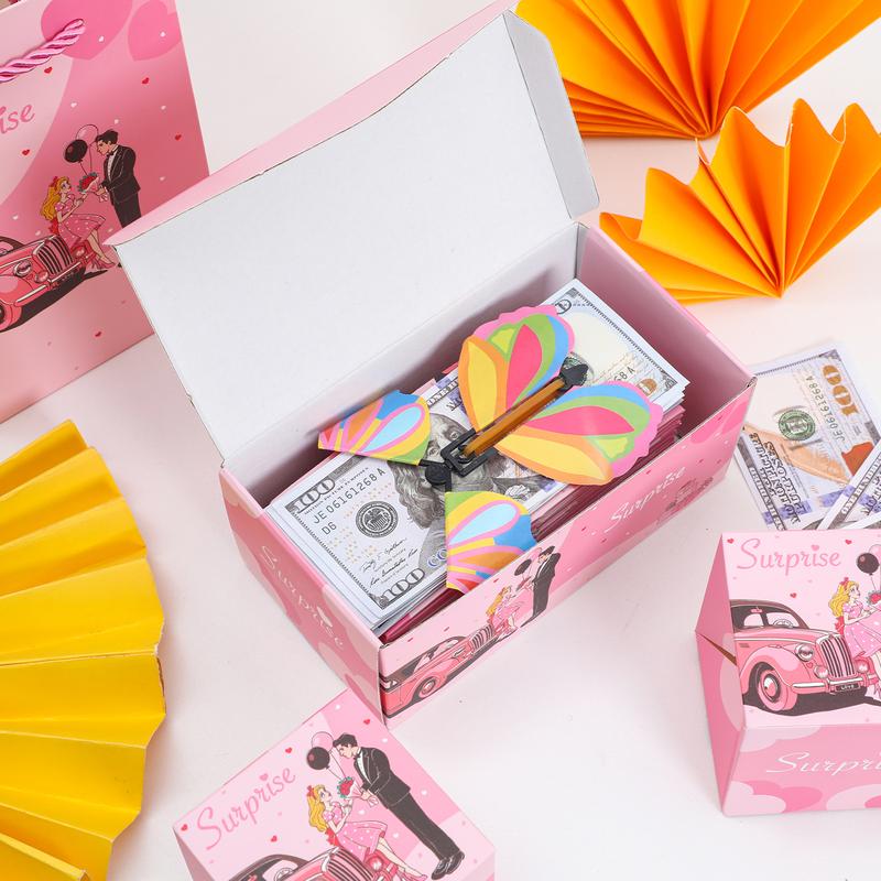 20 Bounces Surprise Gift Box with Flying Butterfly Toys Explosion Unique Folding Bouncing Red Envelope Cash Box - Image 4