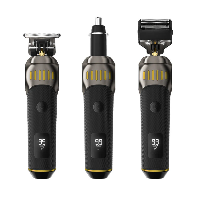 ⏳LIMITED TIME: 50% OFF! 🏆Luxe 3-in-1 Professional Men’s Grooming Set – T-Blade Trimmer, Foil Shaver & Nose Trimmer – With LED Display & USB Rechargeable - Image 8