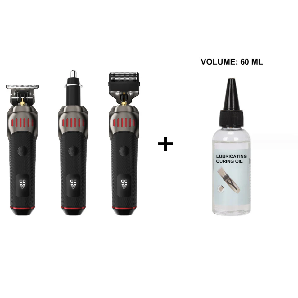 ⏳LIMITED TIME: 50% OFF! 🏆Luxe 3-in-1 Professional Men’s Grooming Set – T-Blade Trimmer, Foil Shaver & Nose Trimmer – With LED Display & USB Rechargeable - Image 9