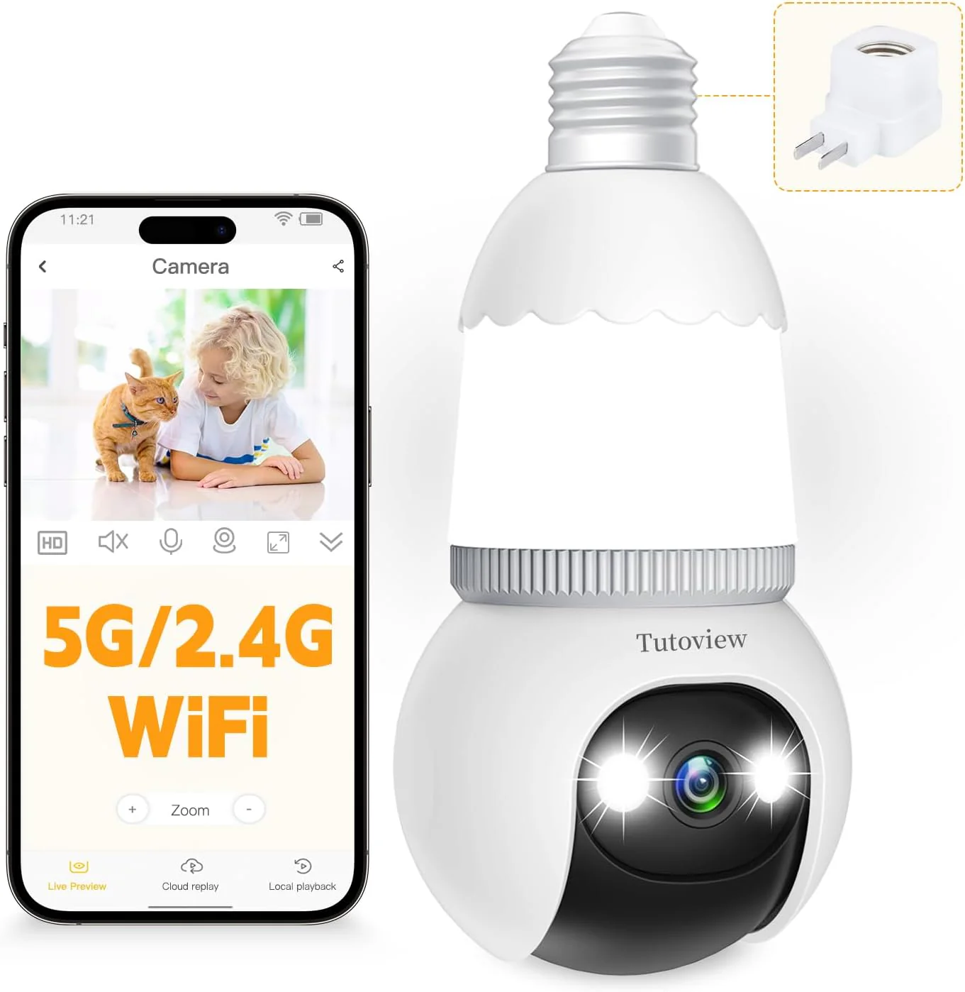 4MP Light Bulb Security Camera 5G - Image 9