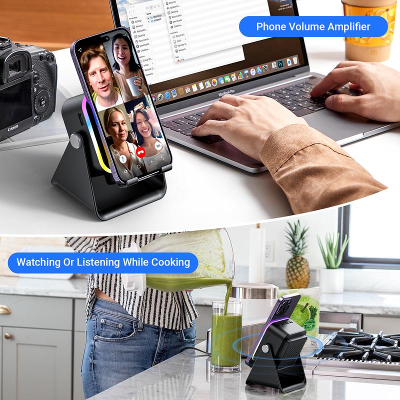 🎶📱 5-in-1 Wireless Induction Bluetooth Speaker with Adjustable Phone Stand - Image 7