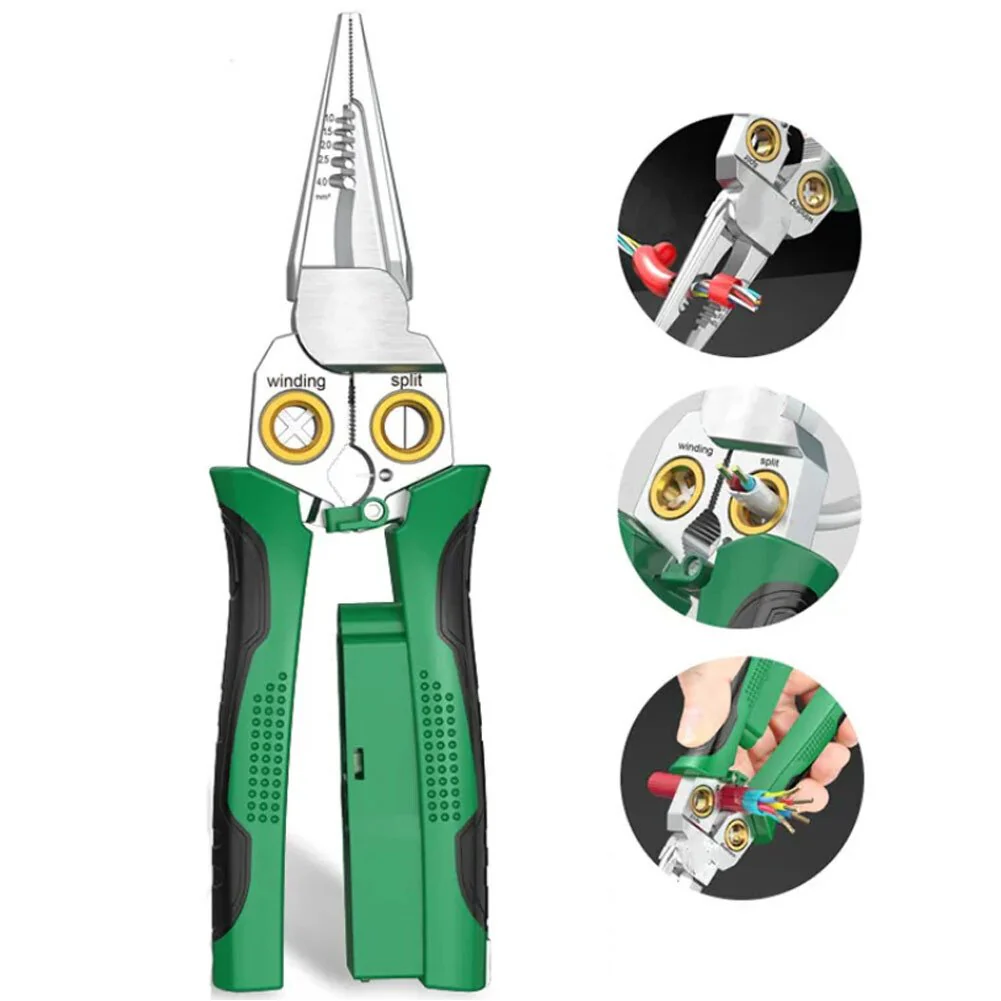 8 in 1 Wire Stripper Twister for Cutting and Pulling Wires Cable Scissors,Voltage Tester Pliers - Image 10