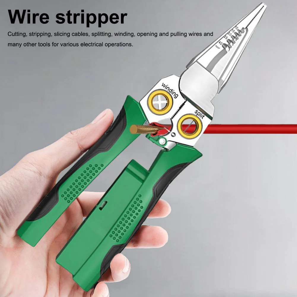 8 in 1 Wire Stripper Twister for Cutting and Pulling Wires Cable Scissors,Voltage Tester Pliers - Image 9