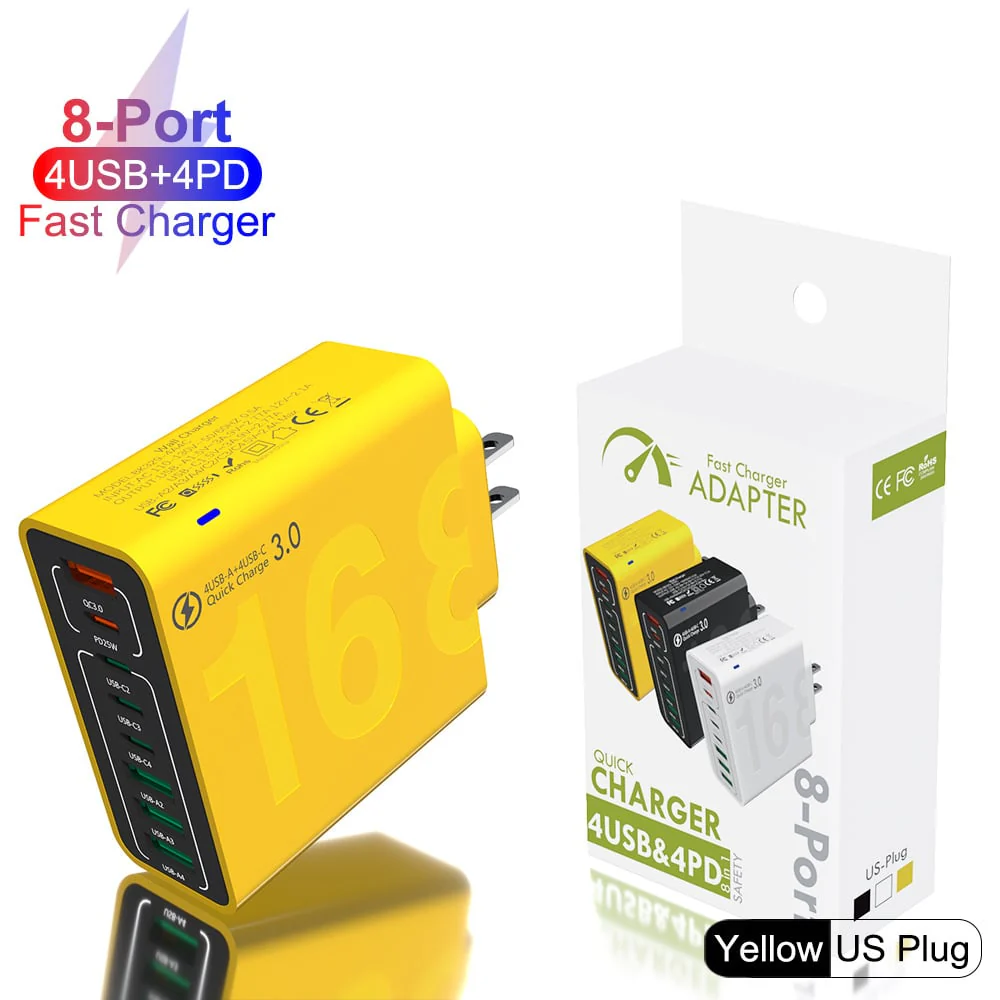8-Port Smart USB-C & USB-A Fast Charging Hub for Phones & Tablets - Image 9