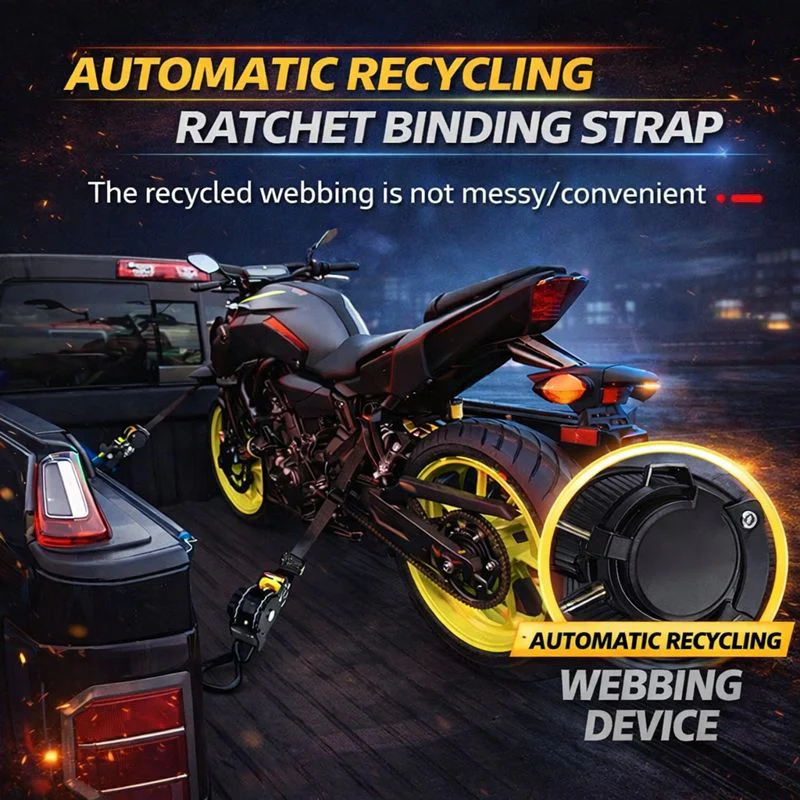 Tiktrove Auto-Retract Tie-Down Ratchet Straps - Image 6