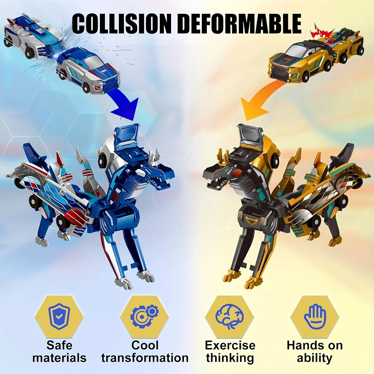 ⛄2-in-1 Transforming Race Car Dinosaur Automatic Transforming Toy - Image 2