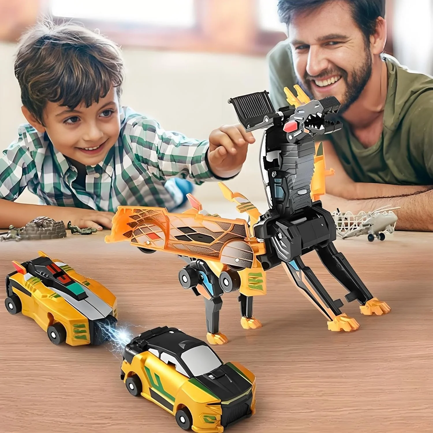 ⛄2-in-1 Transforming Race Car Dinosaur Automatic Transforming Toy - Image 3