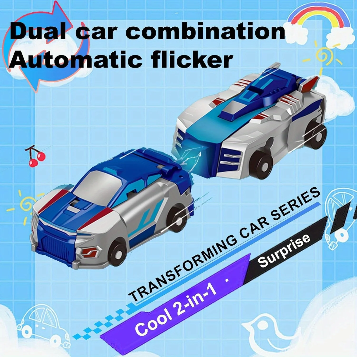 ⛄2-in-1 Transforming Race Car Dinosaur Automatic Transforming Toy - Image 6