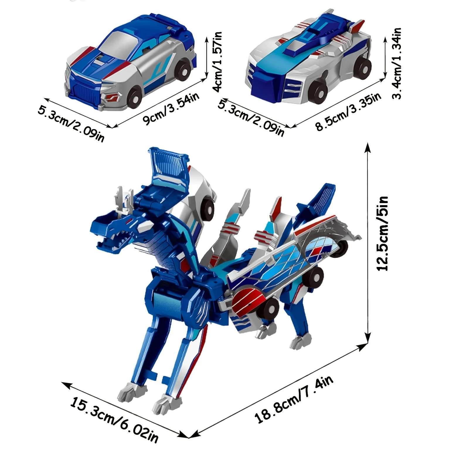 ⛄2-in-1 Transforming Race Car Dinosaur Automatic Transforming Toy - Image 8