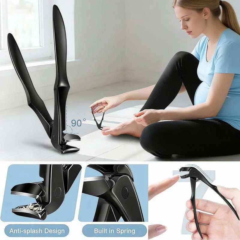 ✂️ Black Curved Nail Clipper – Ergonomic & Easy for Seniors 🖤 - Image 5