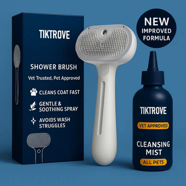 Tiktrove FreshFur Shower Brush + Cleansing Mist