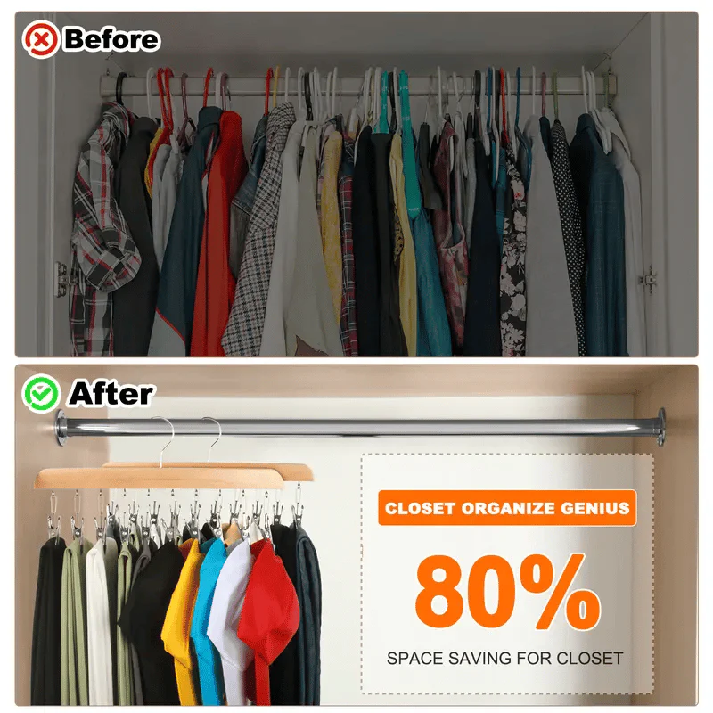 🔥Closet Organizer with 10 Clips - Space Saving Hanging Closet Organizer - Image 3