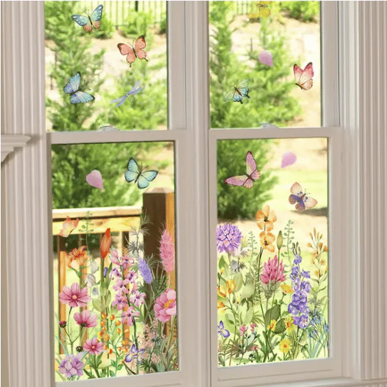 💐Colorful Floral Bouquet Window Sticker🖼️(Cut to size freely) - Image 10
