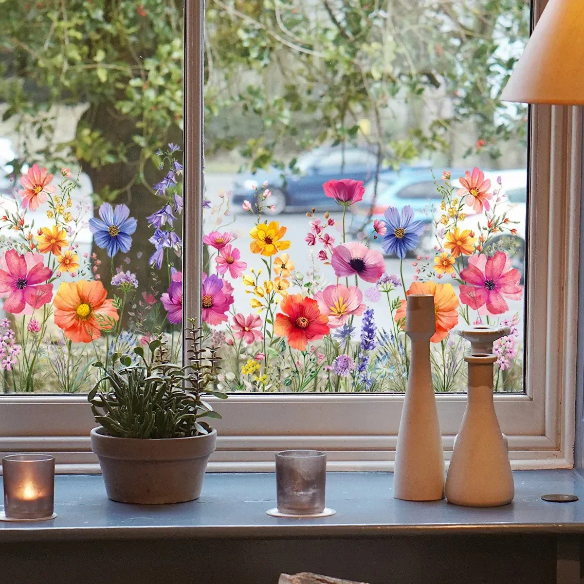 💐Colorful Floral Bouquet Window Sticker🖼️(Cut to size freely) - Image 4