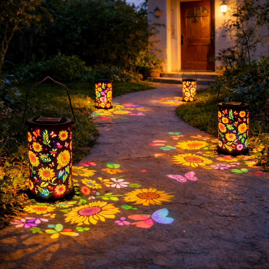 Colorful Sunflower Glow Solar Garden Lantern - Image 10