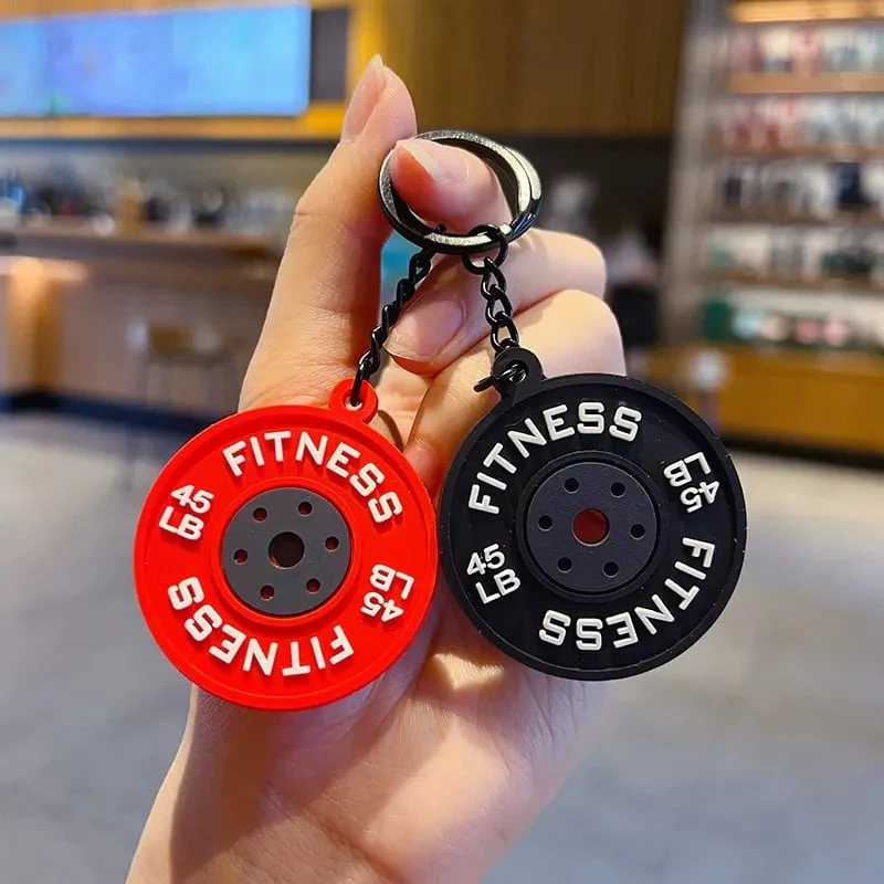 Creative Mini Gym Barbell Plate Keychain - Image 10