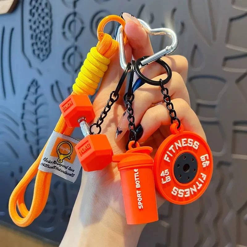 Creative Mini Gym Barbell Plate Keychain - Image 13