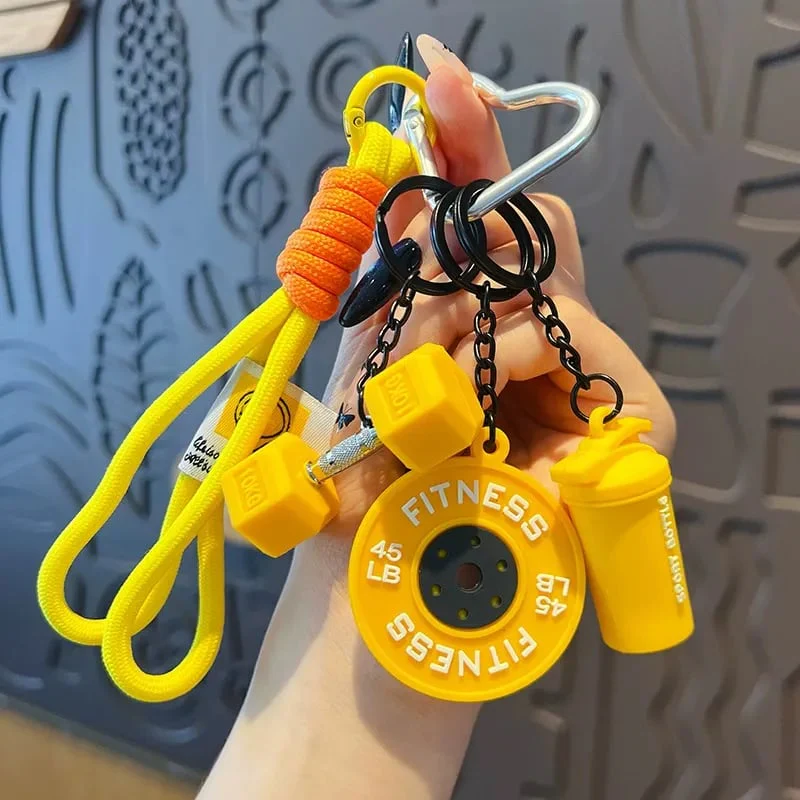 Creative Mini Gym Barbell Plate Keychain - Image 14