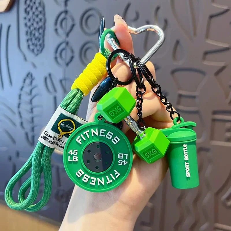 Creative Mini Gym Barbell Plate Keychain - Image 16