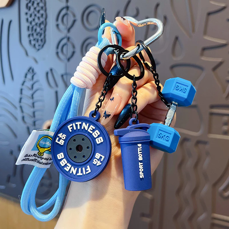 Creative Mini Gym Barbell Plate Keychain - Image 19