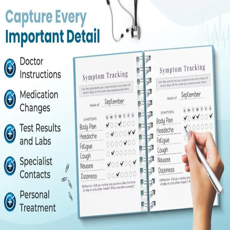 🔥 🩺❤️Doctor-Approved Medical Visit Logbook: Your Essential Medical Planner (📘Vegan Leather) - Image 3