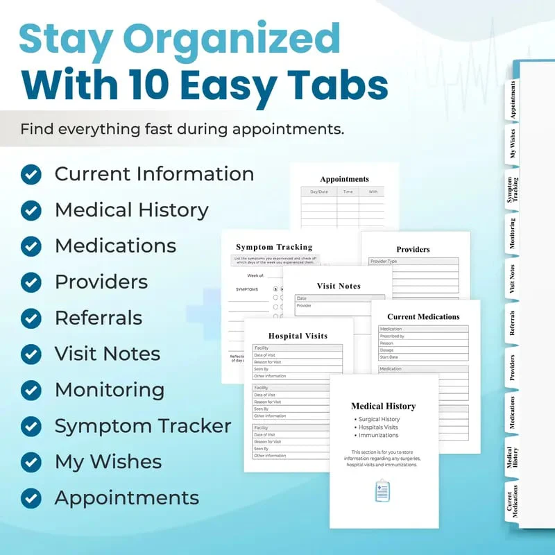 🔥 🩺❤️Doctor-Approved Medical Visit Logbook: Your Essential Medical Planner (📘Vegan Leather) - Image 5