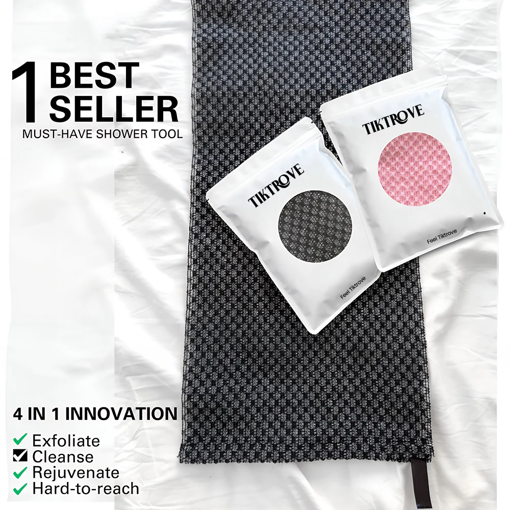 Tiktrove Exfoliating Antibacterial Shower Towel - Image 12