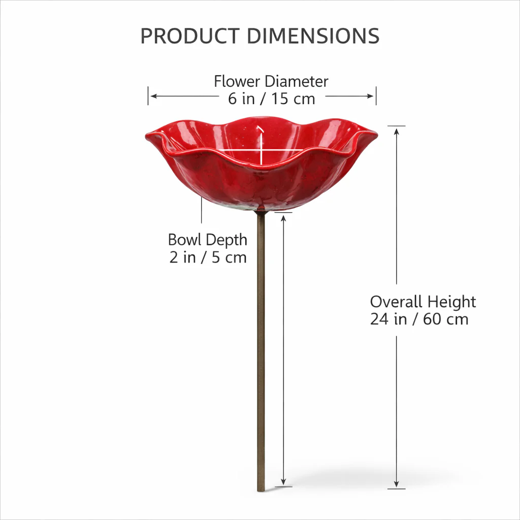 🐦 Handmade Metal Flower Garden Stake – Bird Bath & Outdoor Decor for Nature Lovers 🌸 - Image 16