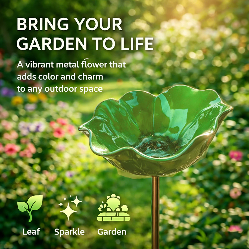 🐦 Handmade Metal Flower Garden Stake – Bird Bath & Outdoor Decor for Nature Lovers 🌸 - Image 17