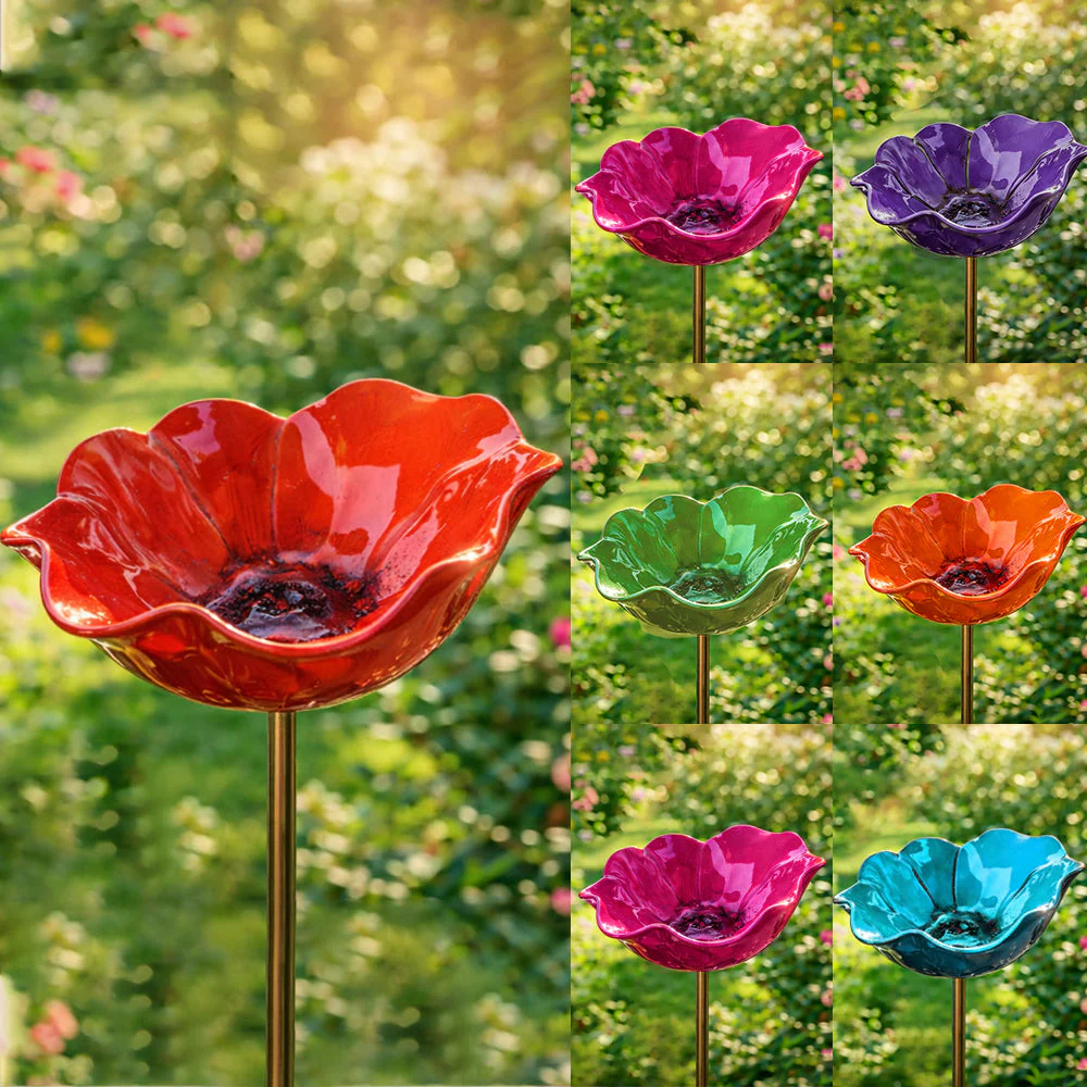 🐦 Handmade Metal Flower Garden Stake – Bird Bath & Outdoor Decor for Nature Lovers 🌸 - Image 23
