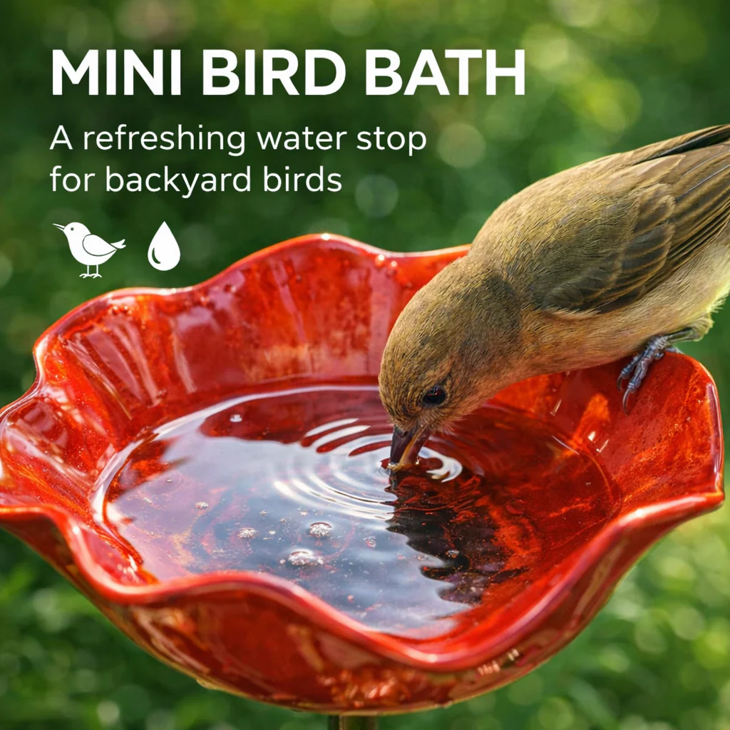 🐦 Handmade Metal Flower Garden Stake – Bird Bath & Outdoor Decor for Nature Lovers 🌸 - Image 4