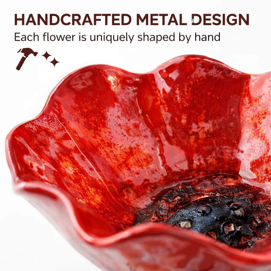 🐦 Handmade Metal Flower Garden Stake – Bird Bath & Outdoor Decor for Nature Lovers 🌸 - Image 7