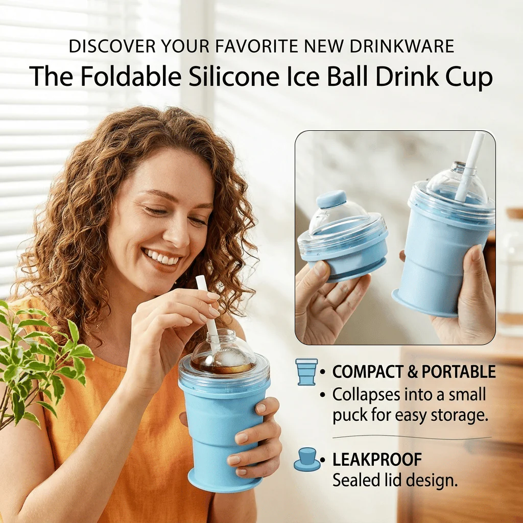🧊 Foldable Silicone Ice Ball Drink Cup - Image 3