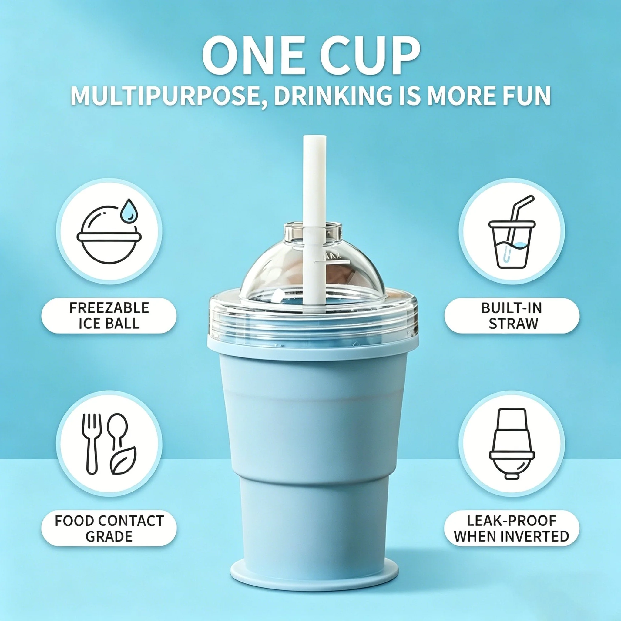 🧊 Foldable Silicone Ice Ball Drink Cup - Image 7