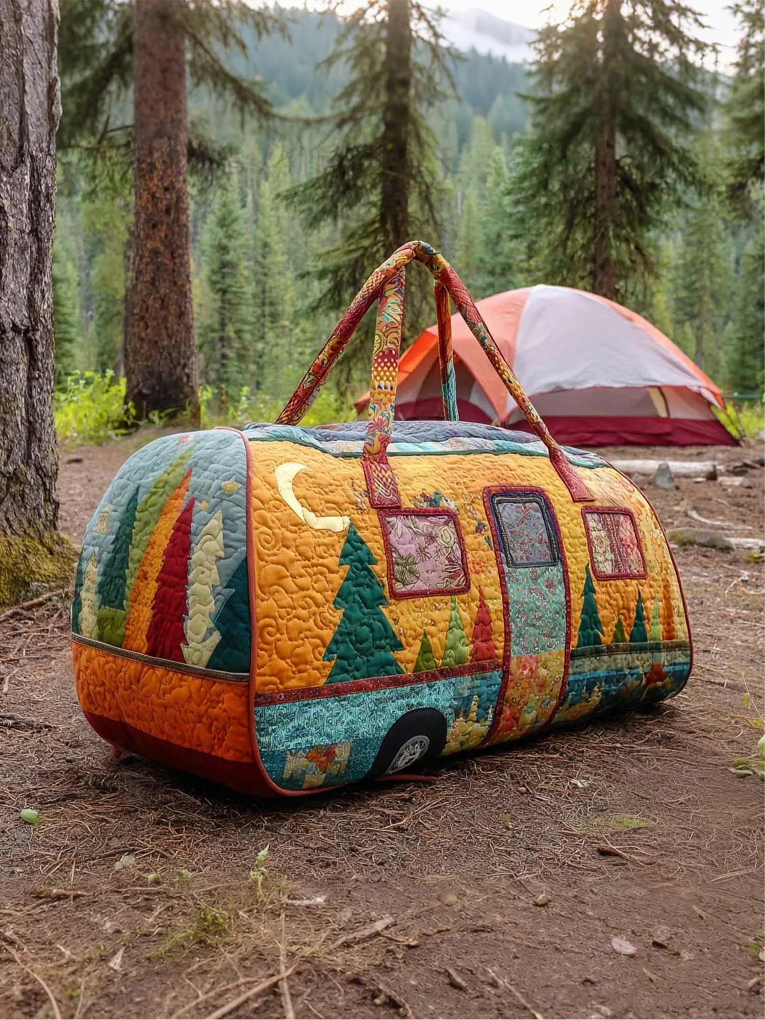 Forest Camper Quilted Duffle Bag