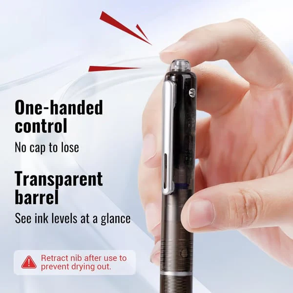 Fountain Pen Retractable:0.38mm Blue&Black - Image 4