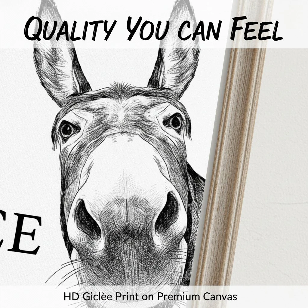 🚽Funny Bathroom Wall Art - "Nice Ass" Donkey Print - Image 2