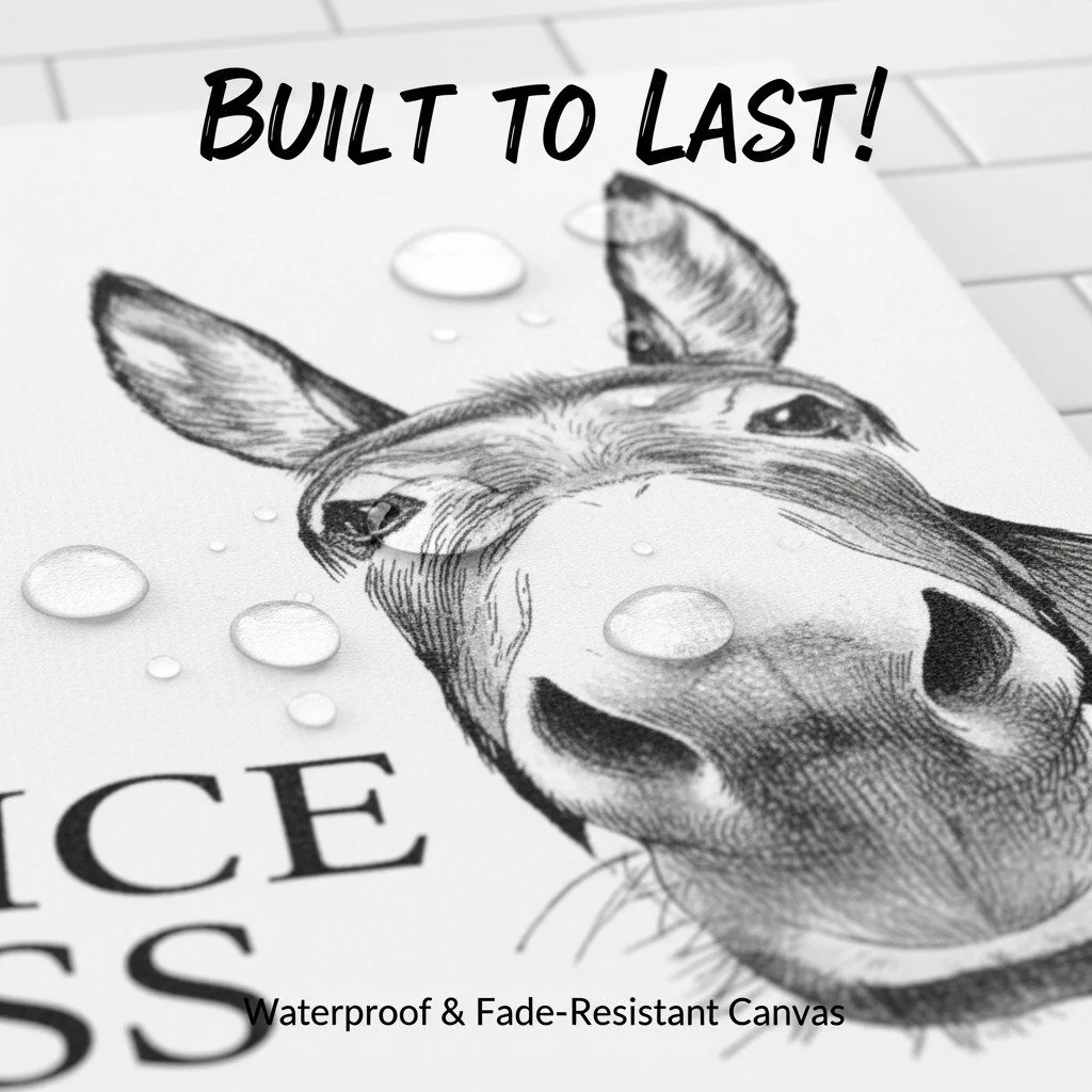 🚽Funny Bathroom Wall Art - "Nice Ass" Donkey Print - Image 4