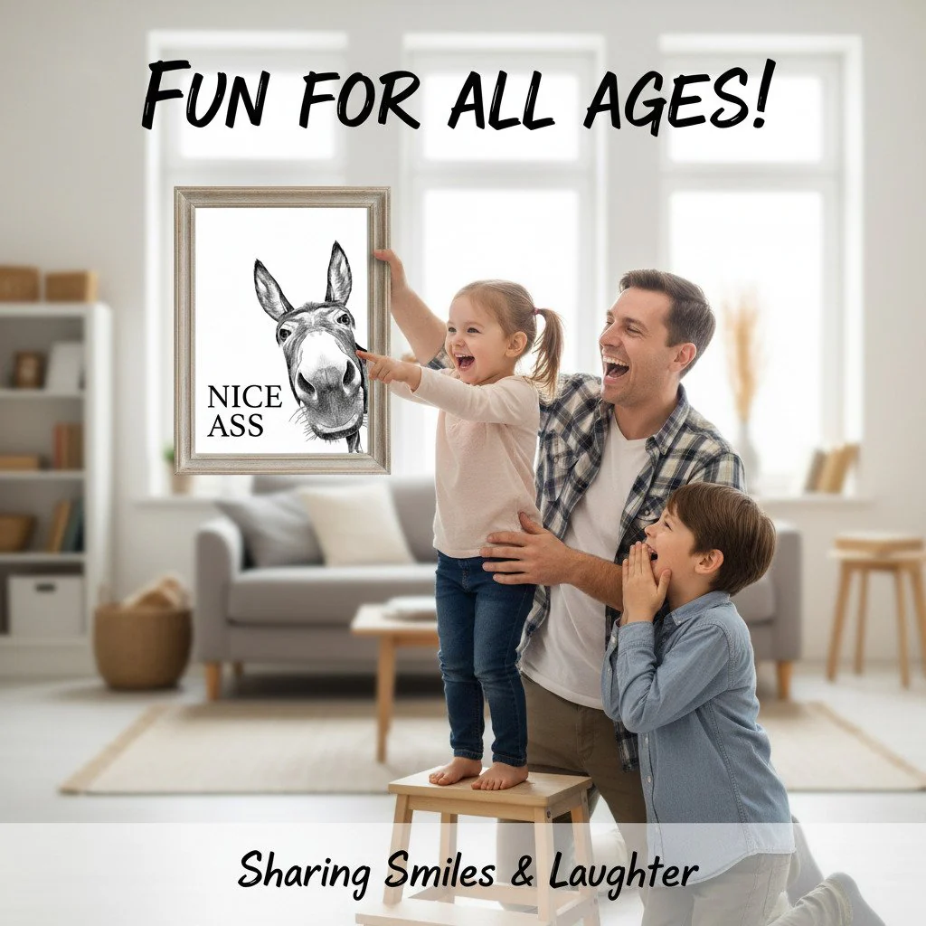 🚽Funny Bathroom Wall Art - "Nice Ass" Donkey Print - Image 6