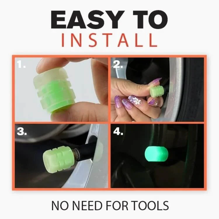 16PCS Glow-in-the-Dark Car Tire Valve Cap Set - Image 10