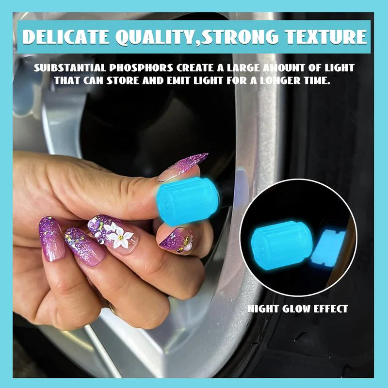 16PCS Glow-in-the-Dark Car Tire Valve Cap Set - Image 2
