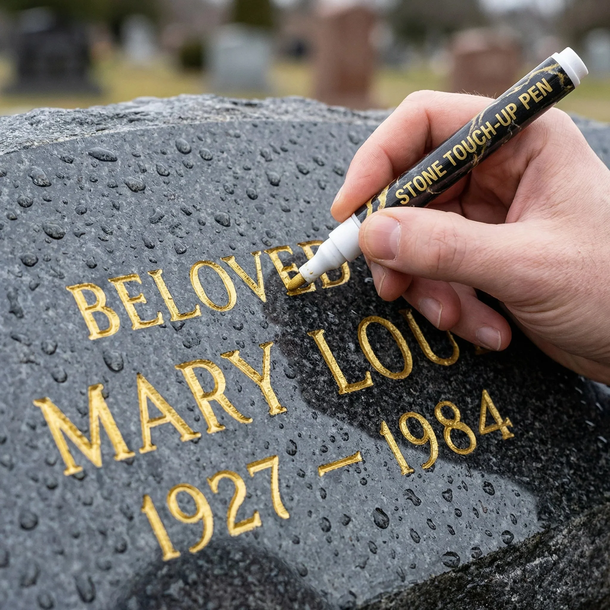 🐦Golden Tombstone Marker Pen for Restoring Faded Grave Inscriptions