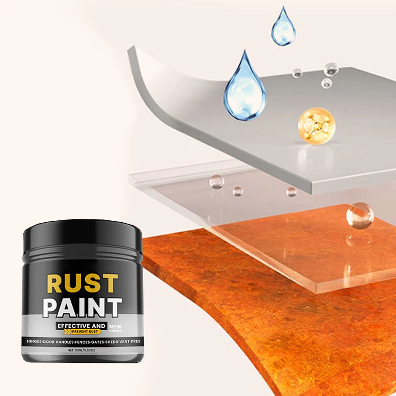 Gray Waterproof, UV-Resistant, Wear-Resistant Anti-Rust Paint with Brush - Image 2