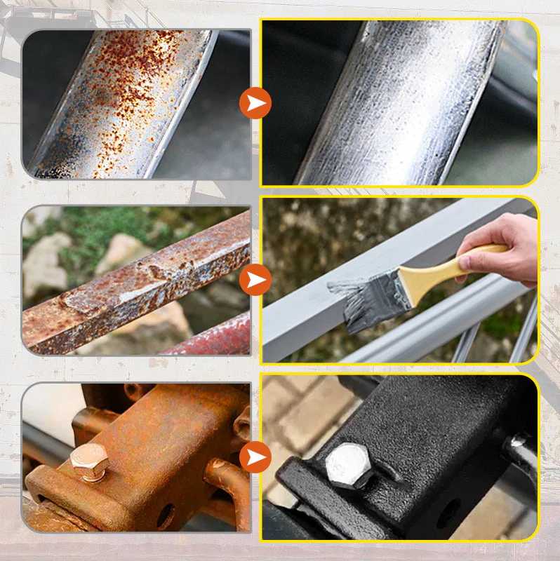 Gray Waterproof, UV-Resistant, Wear-Resistant Anti-Rust Paint with Brush - Image 7