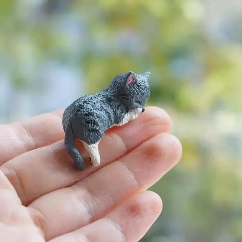 ⏰🔥 Hand-Painted Mini Cat Desk Figurines 😺 Set of 5 Cute Cartoon Kitty Companions - Image 7