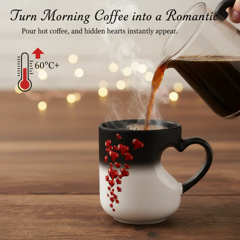 Heart-Shaped Color Changing Magic Ceramic Mug - Image 2