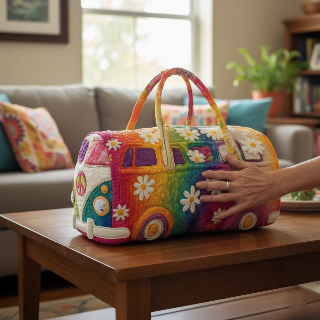 Hippie Journey Quilted Duffle Bag - Image 2