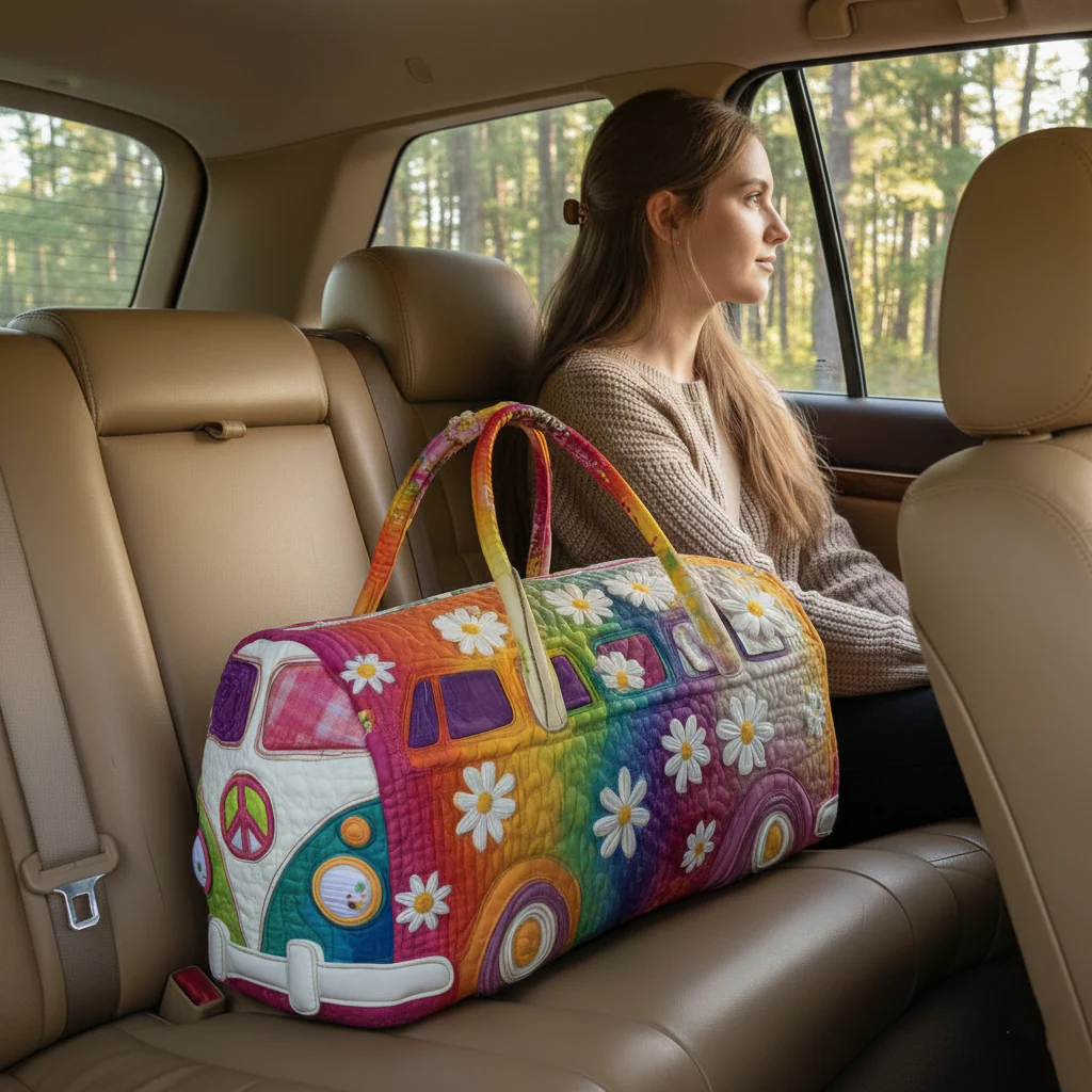 Hippie Journey Quilted Duffle Bag - Image 3