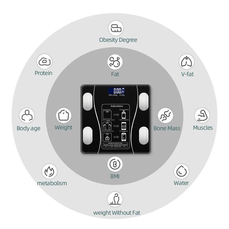 Smart BMI Digital Wireless Weight Scales with LCD Display - Image 17