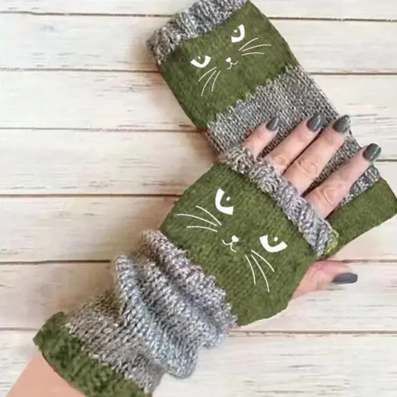 🎁🐱Knitted Fingerless Gloves🧶 - Image 10